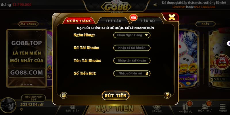 Rút tiền Go88: Tổng hợp cách rút nhanh dành cho tân thủ 2026 3 Tổng hợp các cách rút tiền Go88 cho anh em